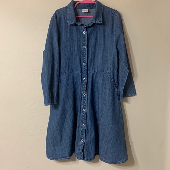 Wonder Nation Long Sleeved Button Down Dress Size L (10-12) - Picture 1 of 6